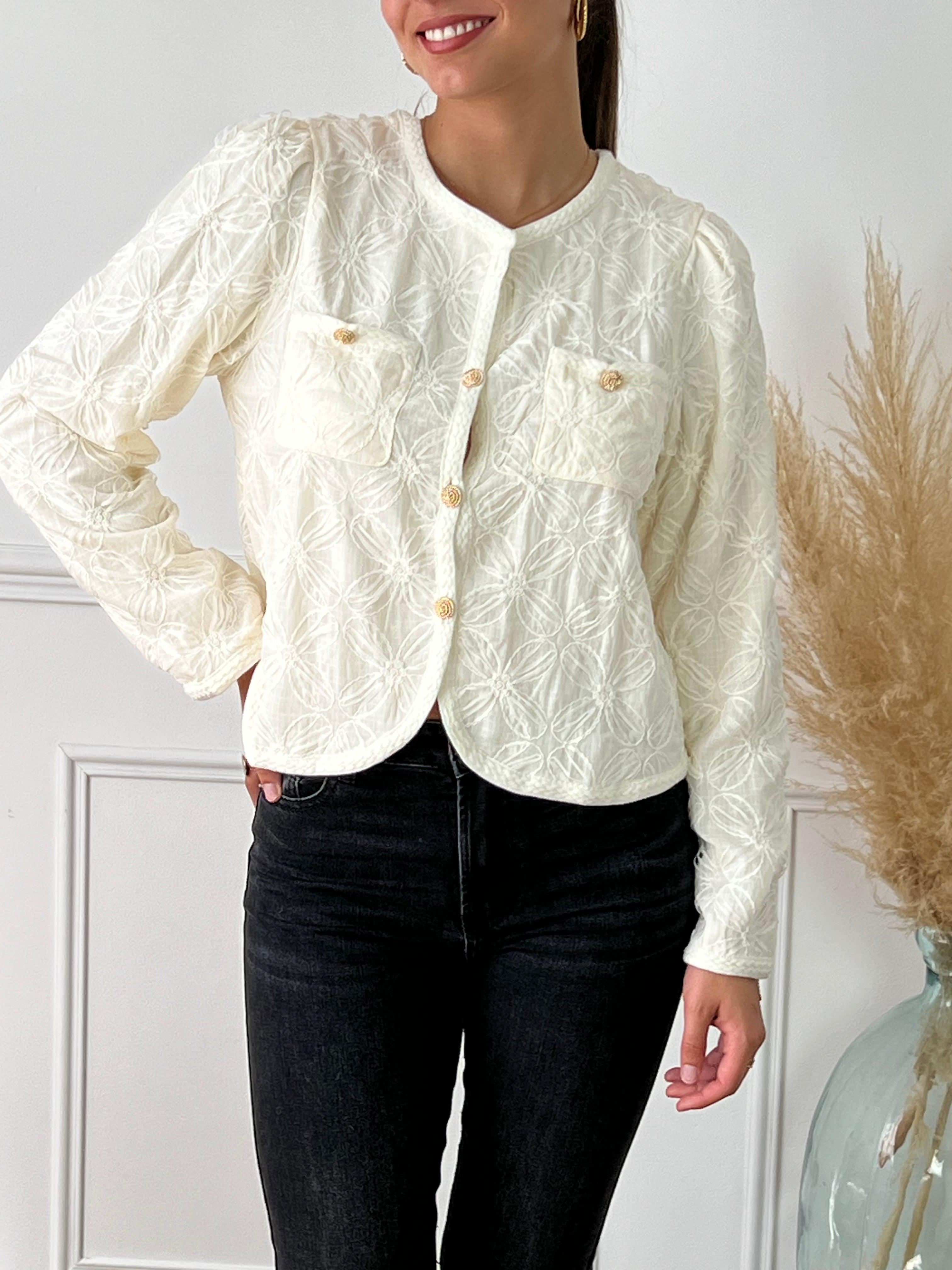 Blouse boutonnée devant hot sale