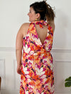 Robe orange à motif floral : Manuela