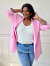 Blazer rose avec détail léopard : Evan