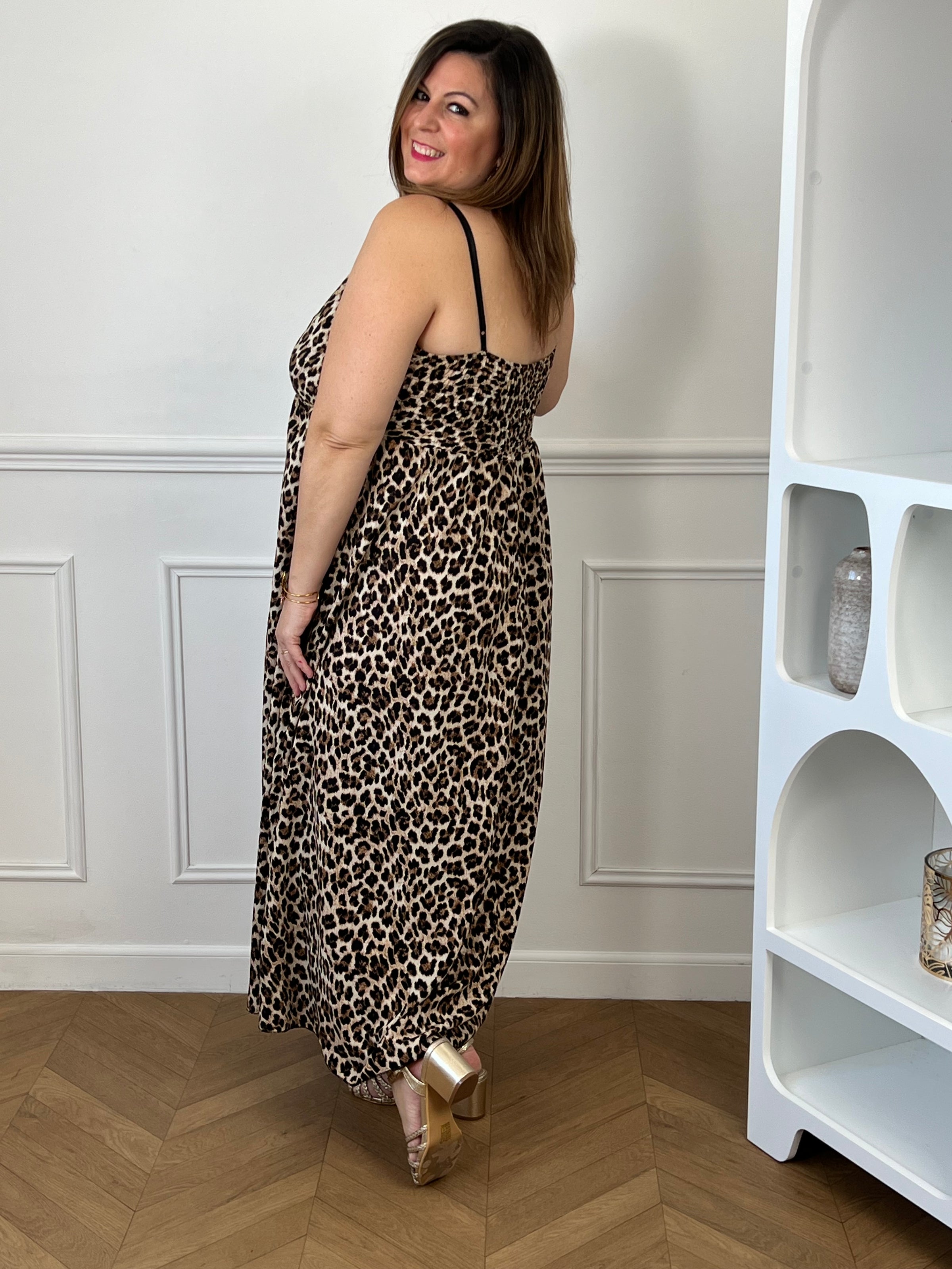 Robe longue léopard grande taille : Ysia