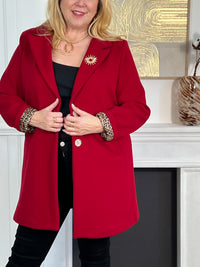Manteau mi-long rouge : Julia