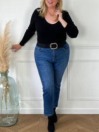 Jean mom fit bleu Curve : Casy