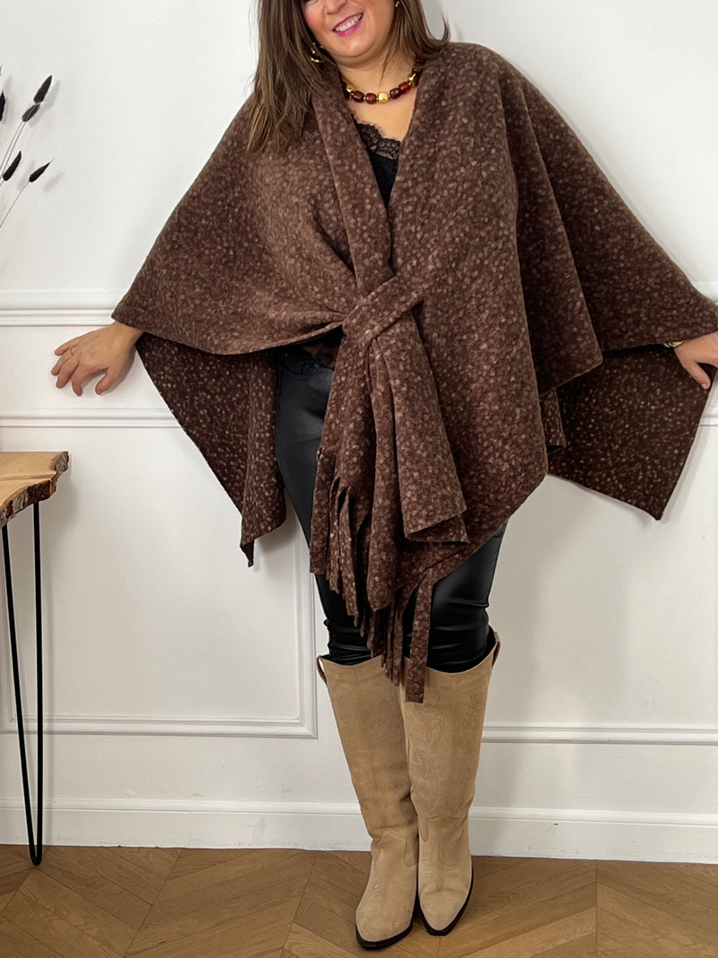 Poncho marron grande taille : Sorian