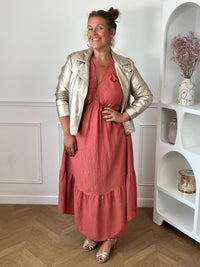 Robe terracotta grande taille : Lorna