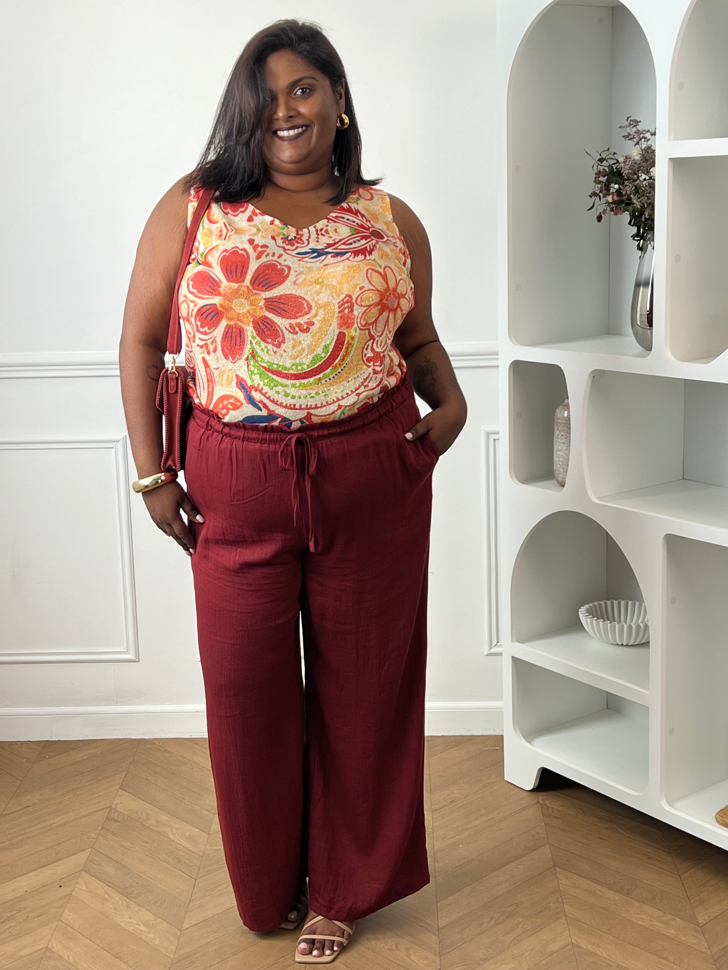 Top orange en lurex grande taille : Zara