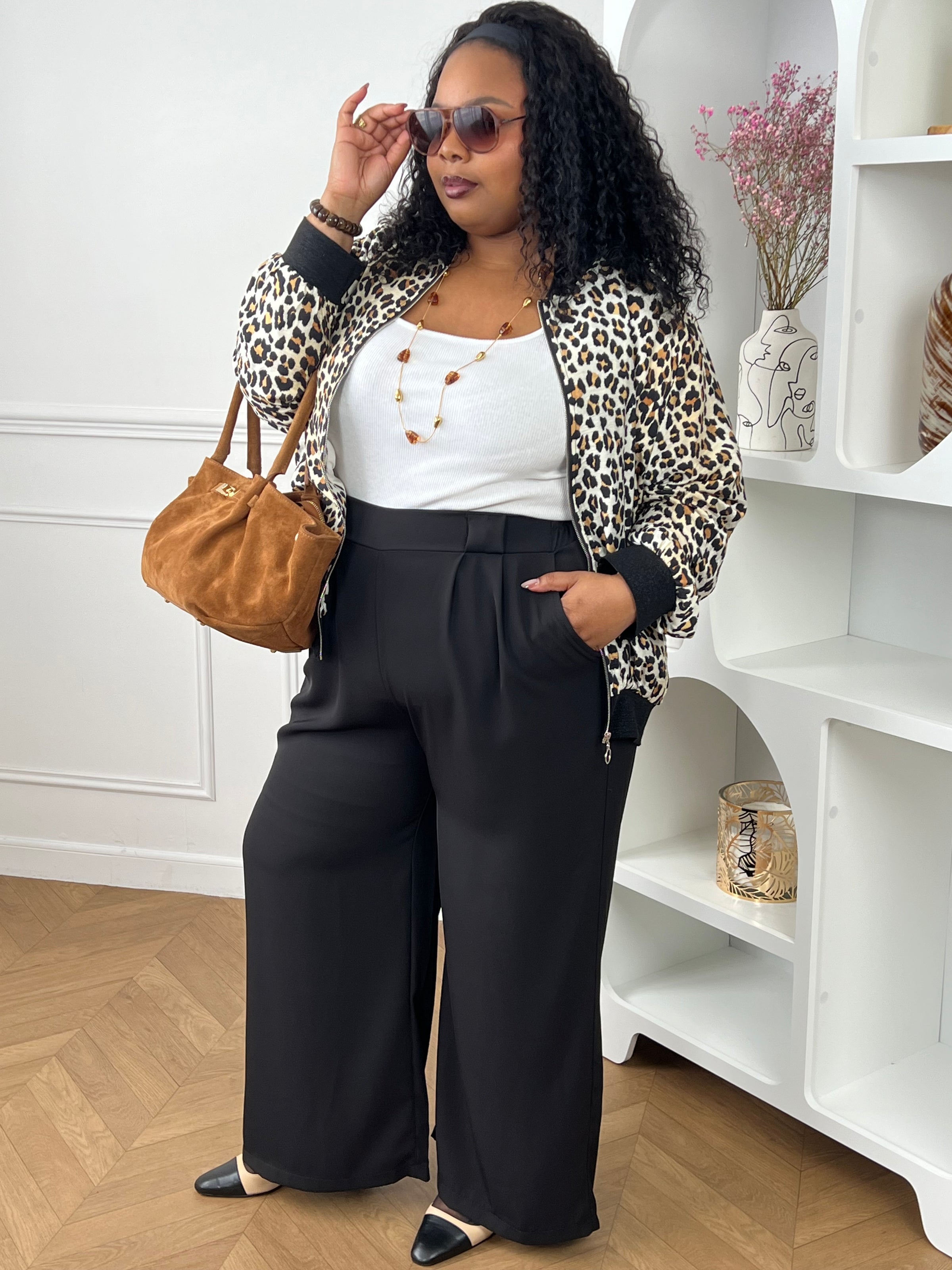 Plus size patterned jacket: Maelys