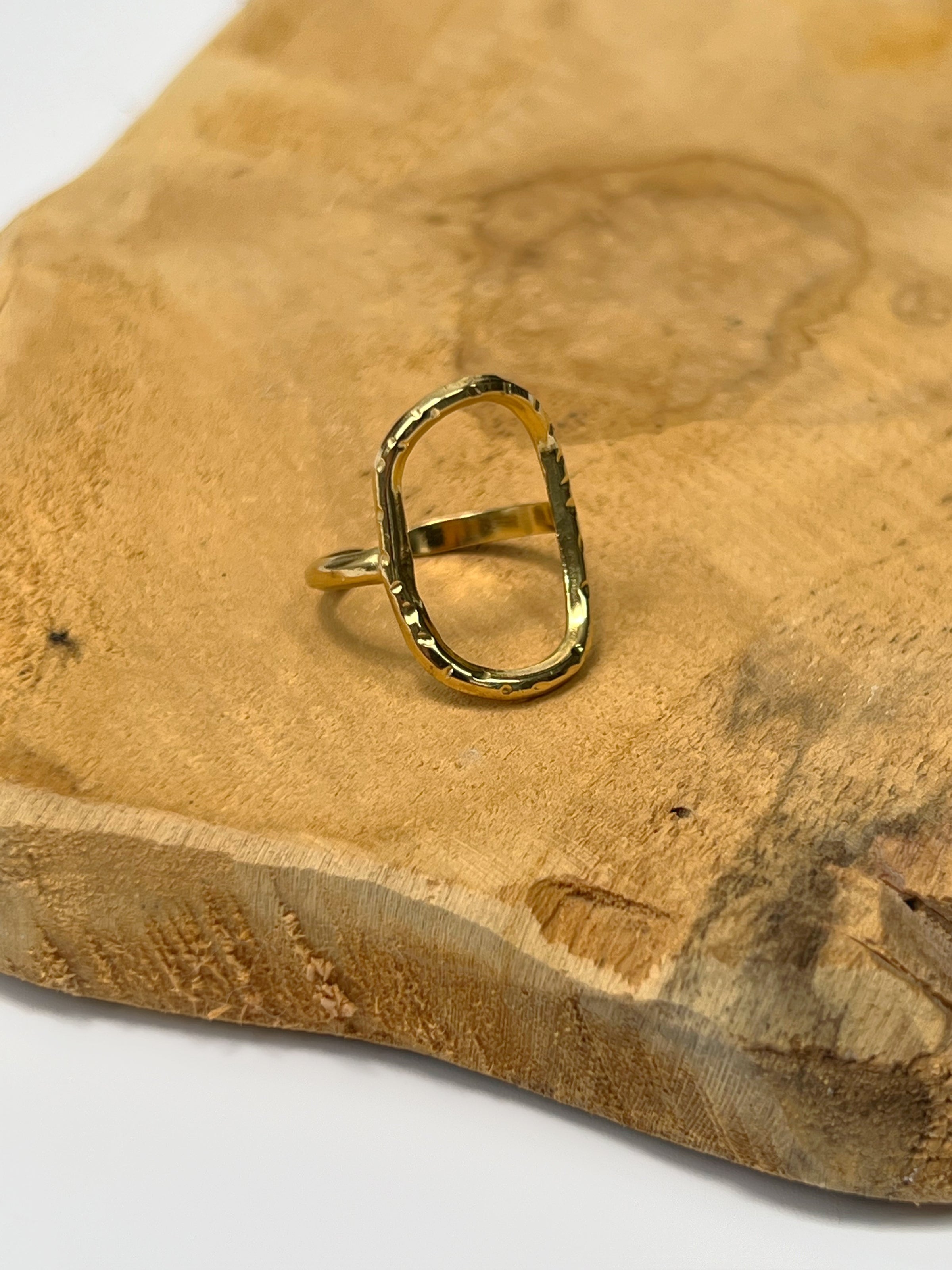 Bague dorée acier inoxydable : Aspen