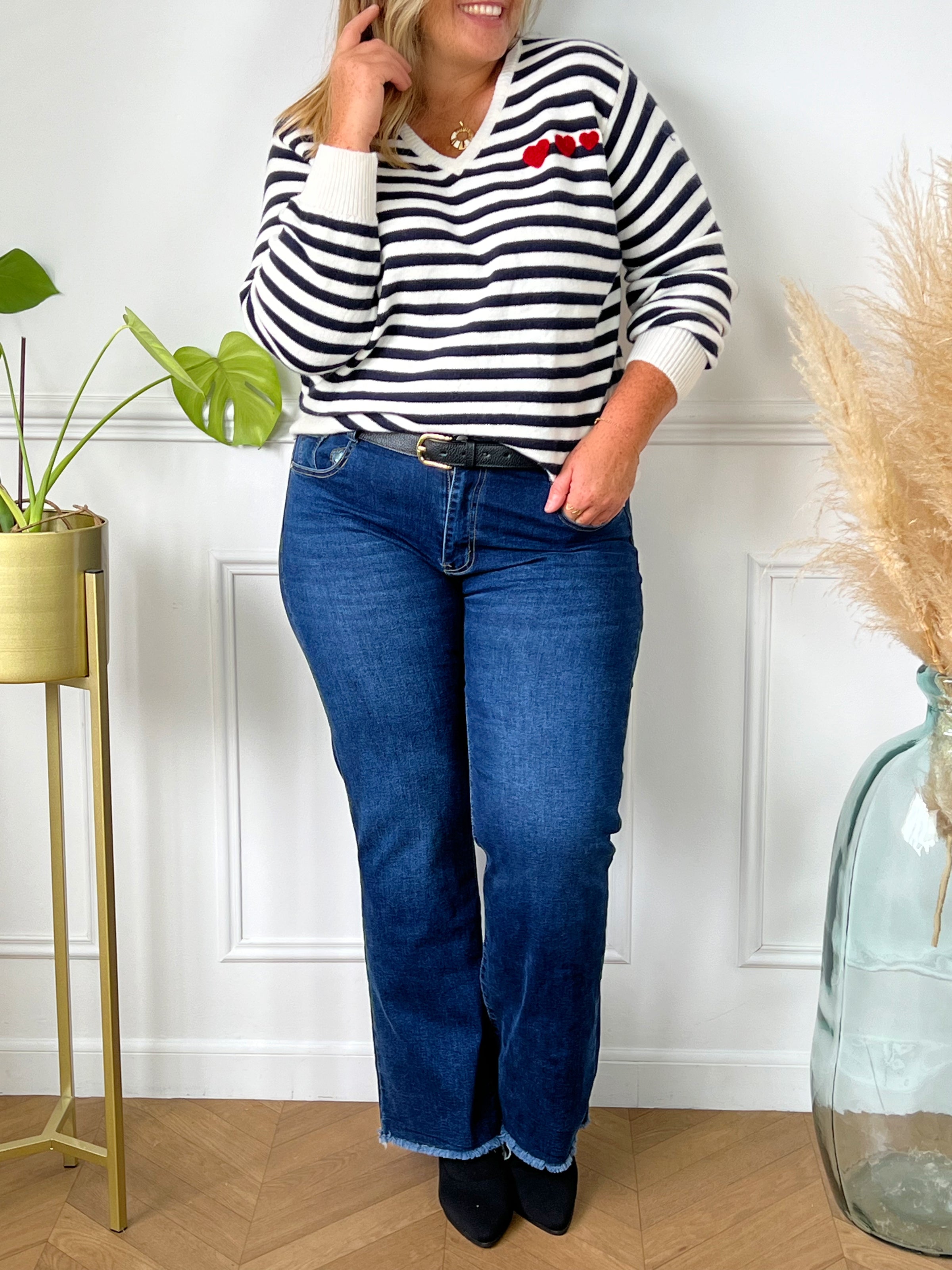 Pull bleu marine 2025 femme grande taille