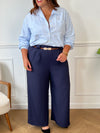 Pantalon bleu marine coupe droite : Elie