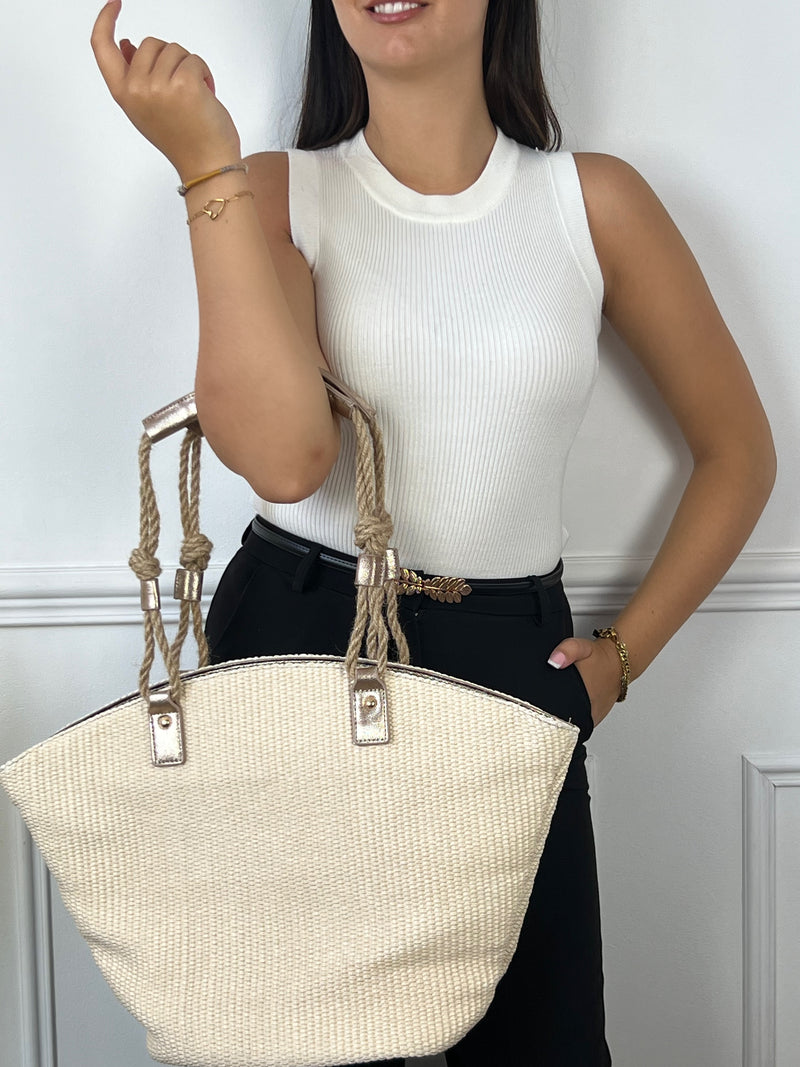 Sac plage beige : Lize