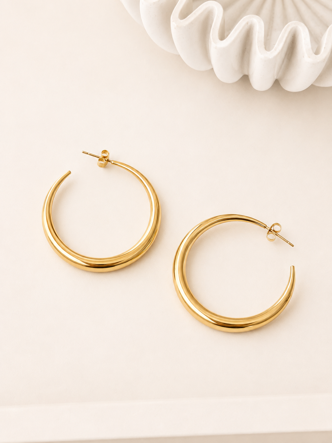 Boucles d'oreilles créoles dorées : Alixie