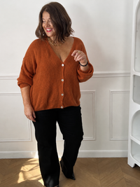 Gilet orange foncé grande taille : Caroline