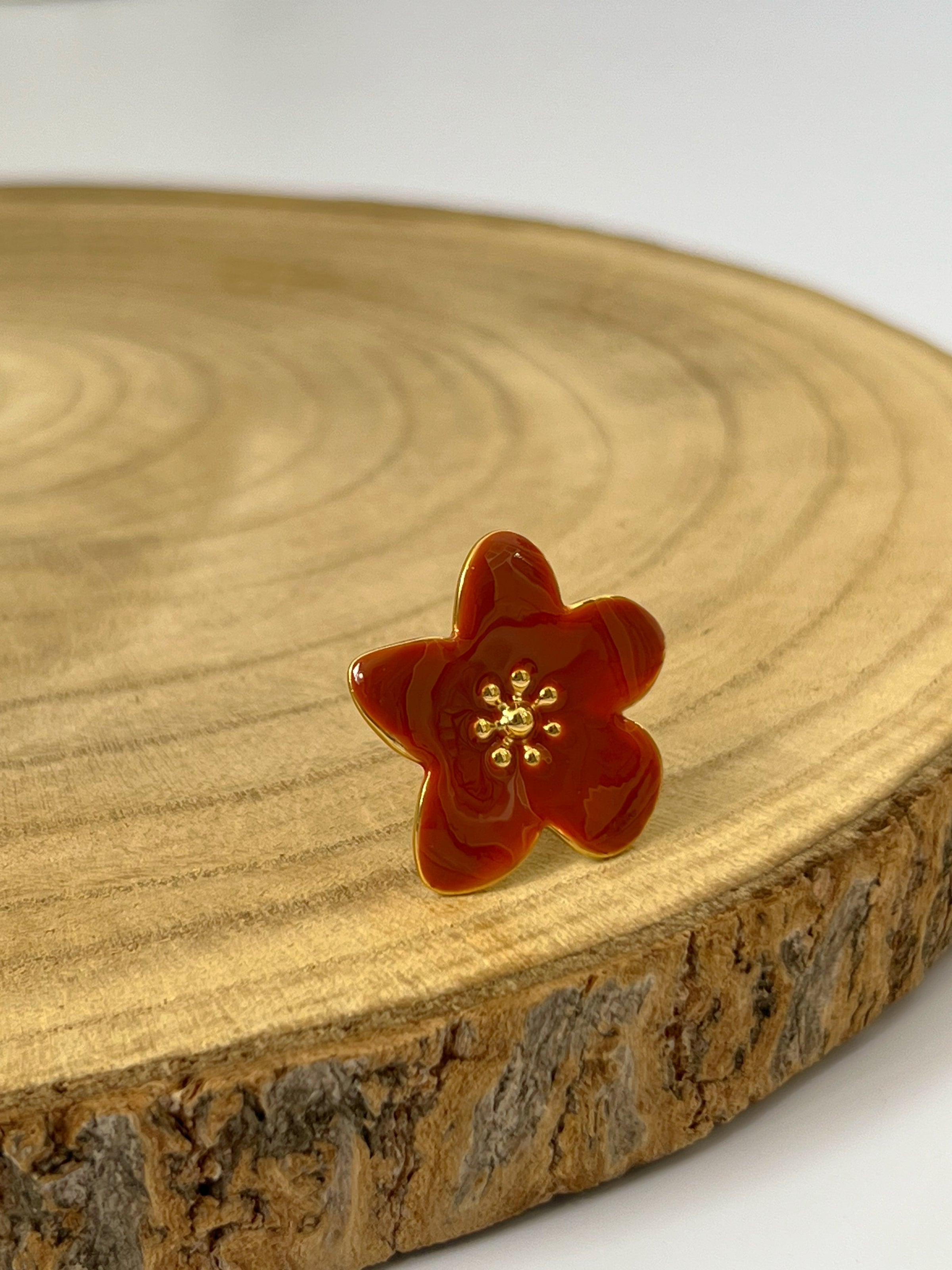 Bague dorée et terracotta : Nell