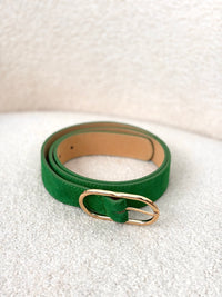 Green leather belt: Jules