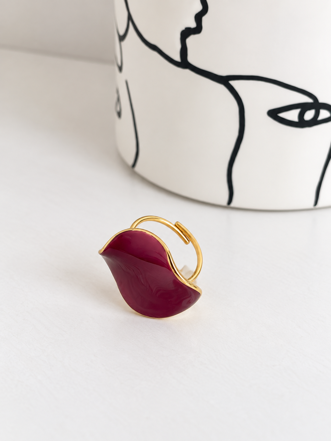 Bague fuchsia et dorée : Liwen