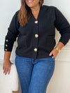 Gilet noir avec boutons dorés : Nika