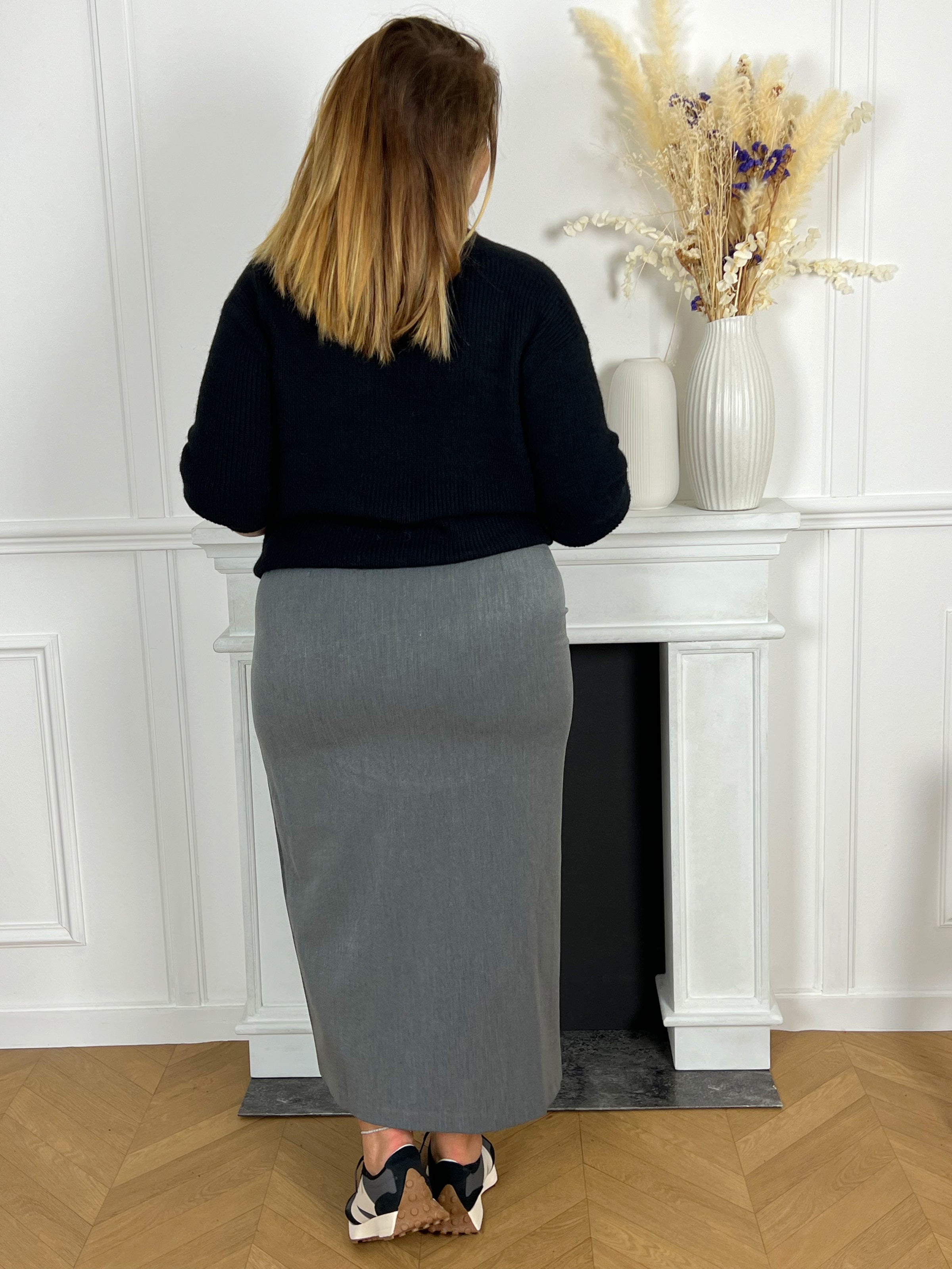 Jupe longue grise femme Loicia