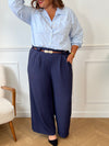 Pantalon bleu marine coupe droite : Elie