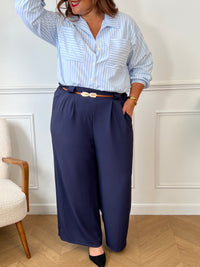 Pantalon bleu marine coupe droite : Elie