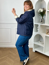 Plus-size reversible gold and blue parka: Sora