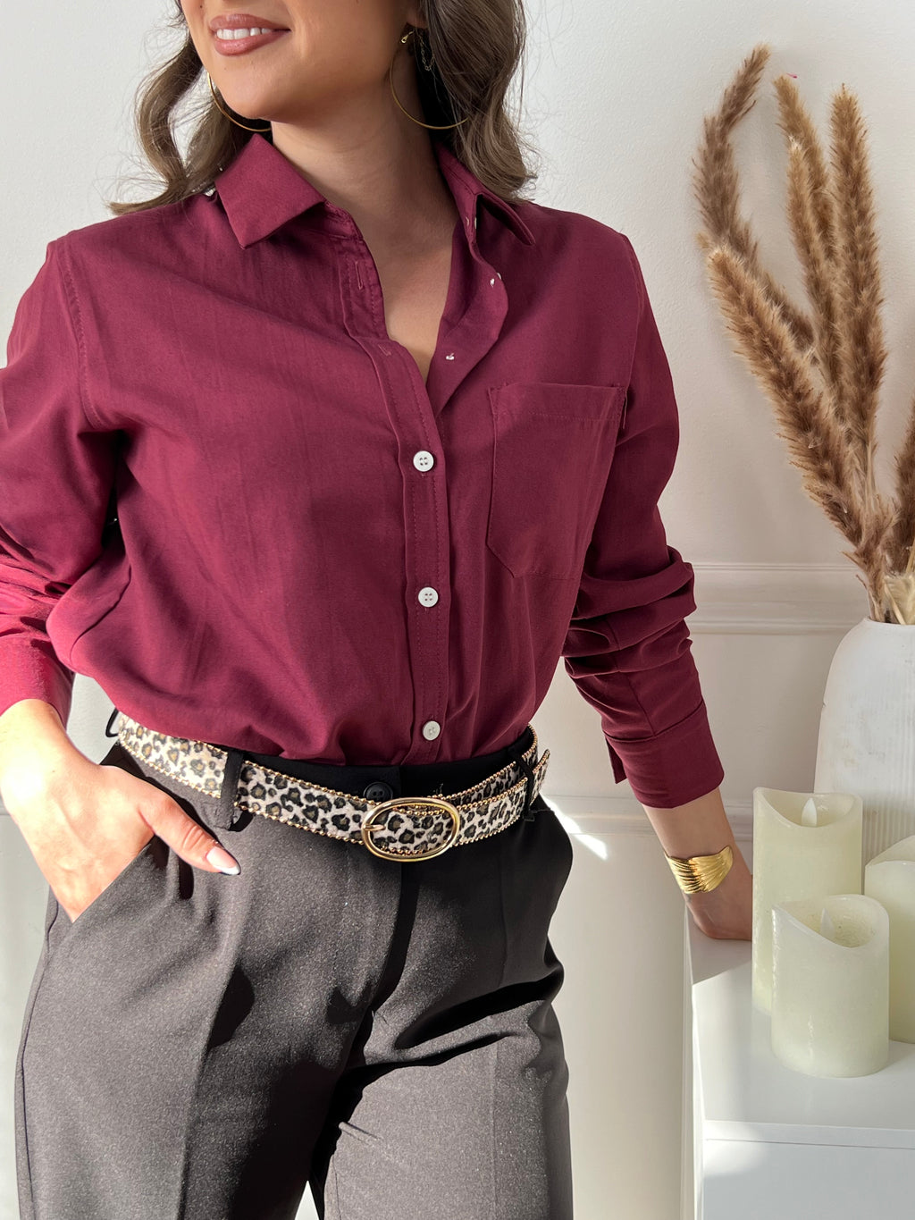Chemisier Bordeaux Taille 12/44-46 - Next - Occasion Très Bon état - Style Féminin Classique