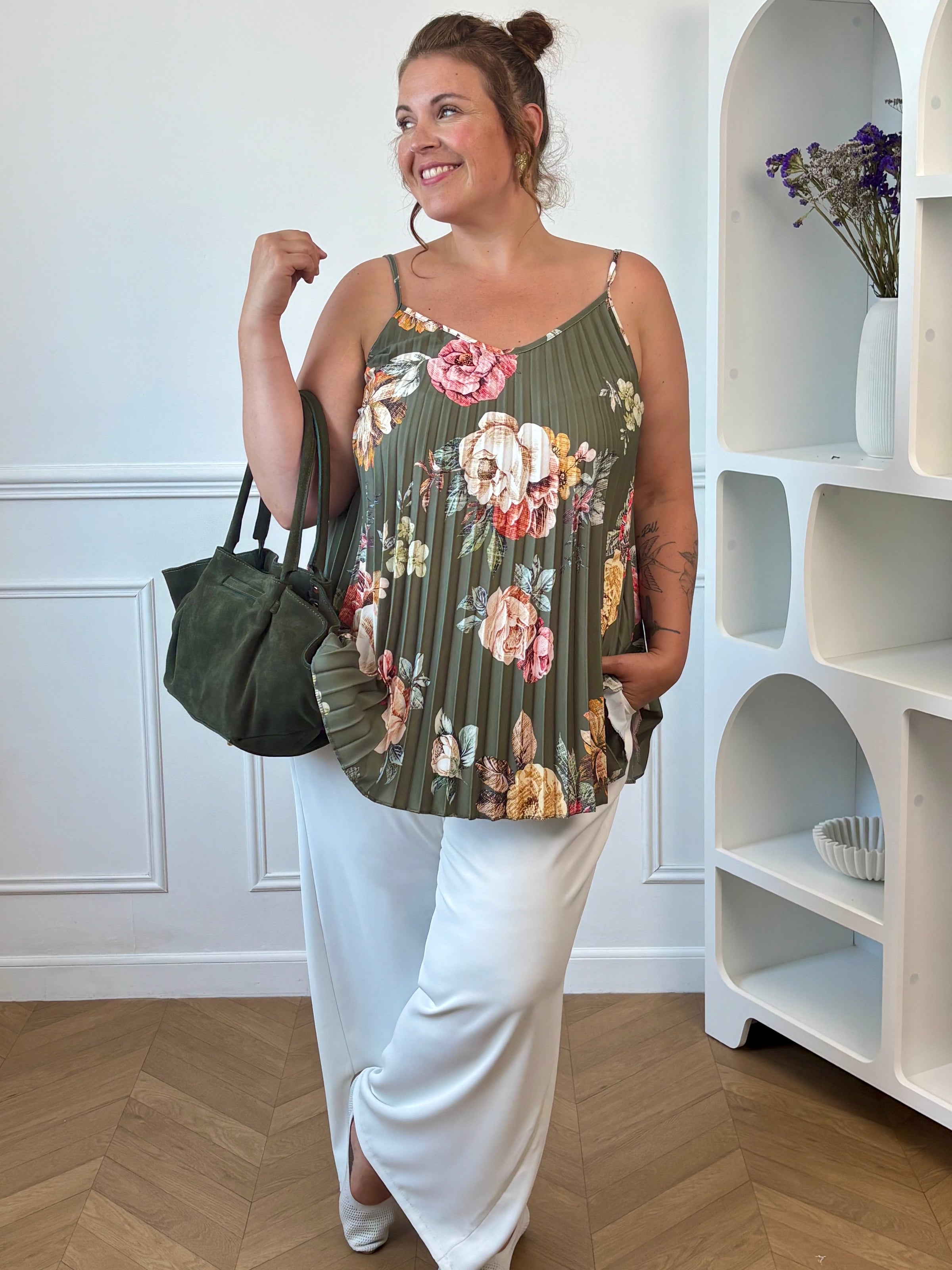 Top plissé grande taille taille unique 44/50 Made in Italy – Loïcia
