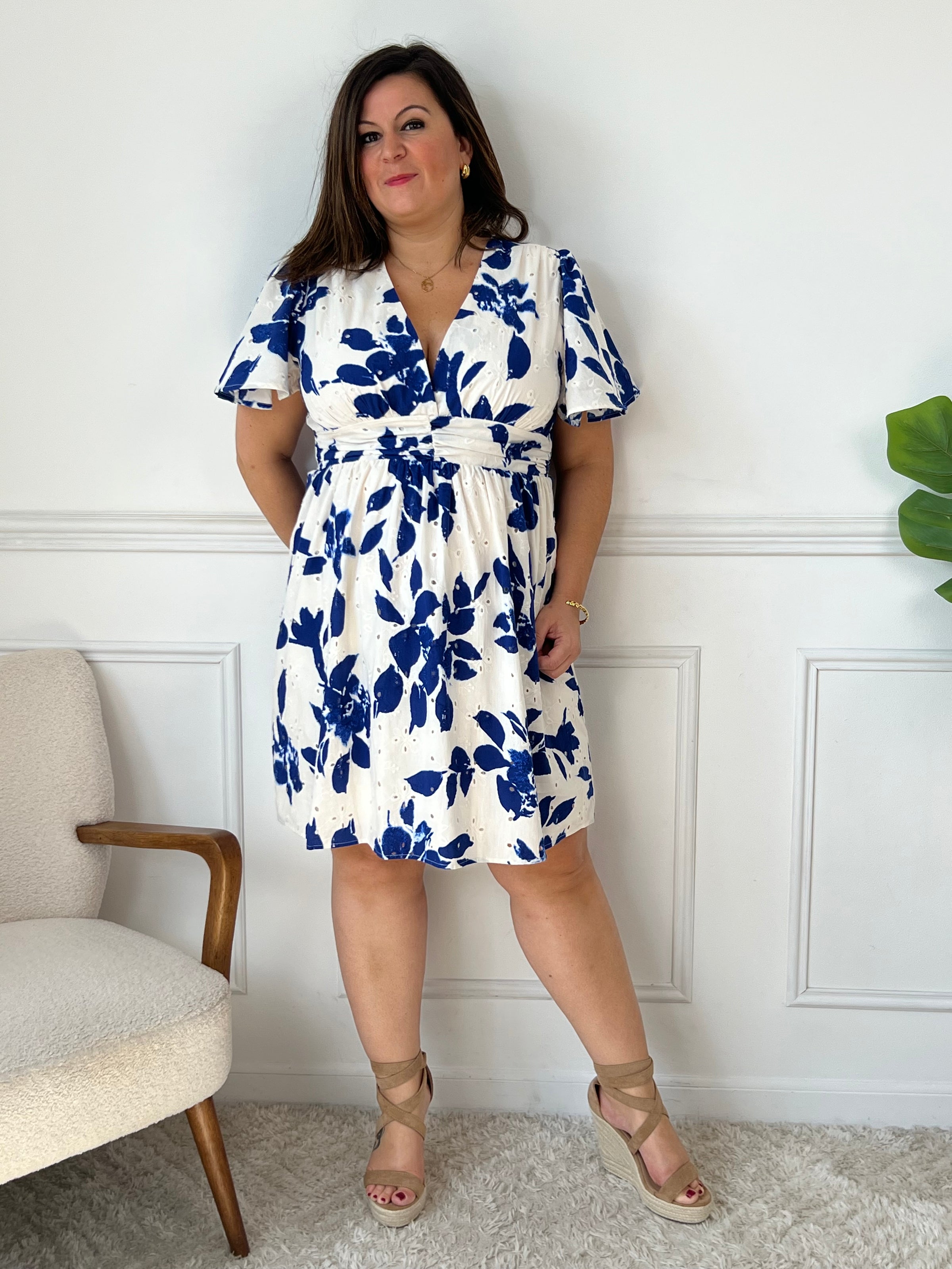 Robe courte à motifs grande taille : Christelle