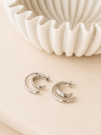 Boucles d'oreilles créoles argentés : Albia
