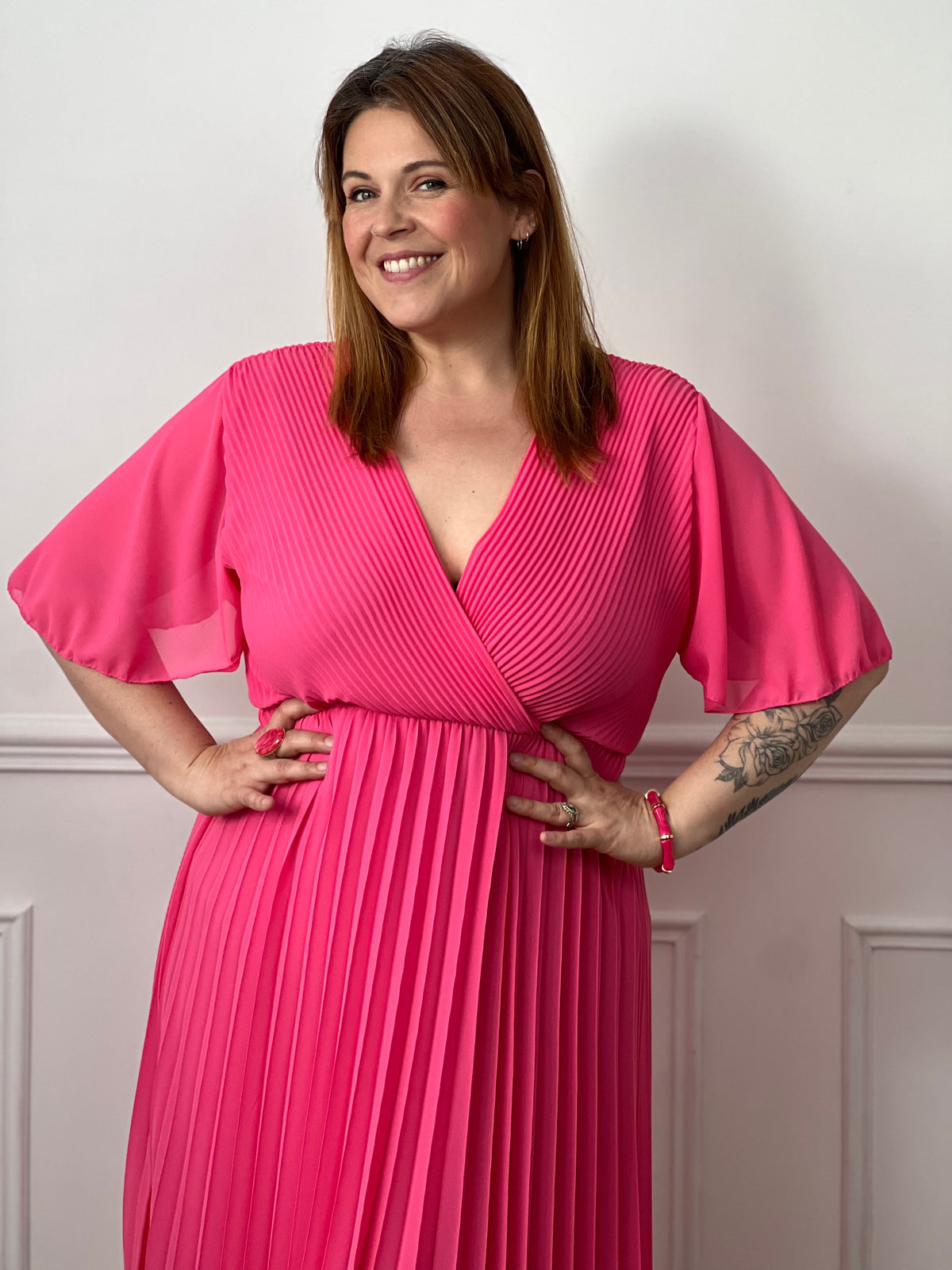 Robe fuchsia grande taille : Ophelie
