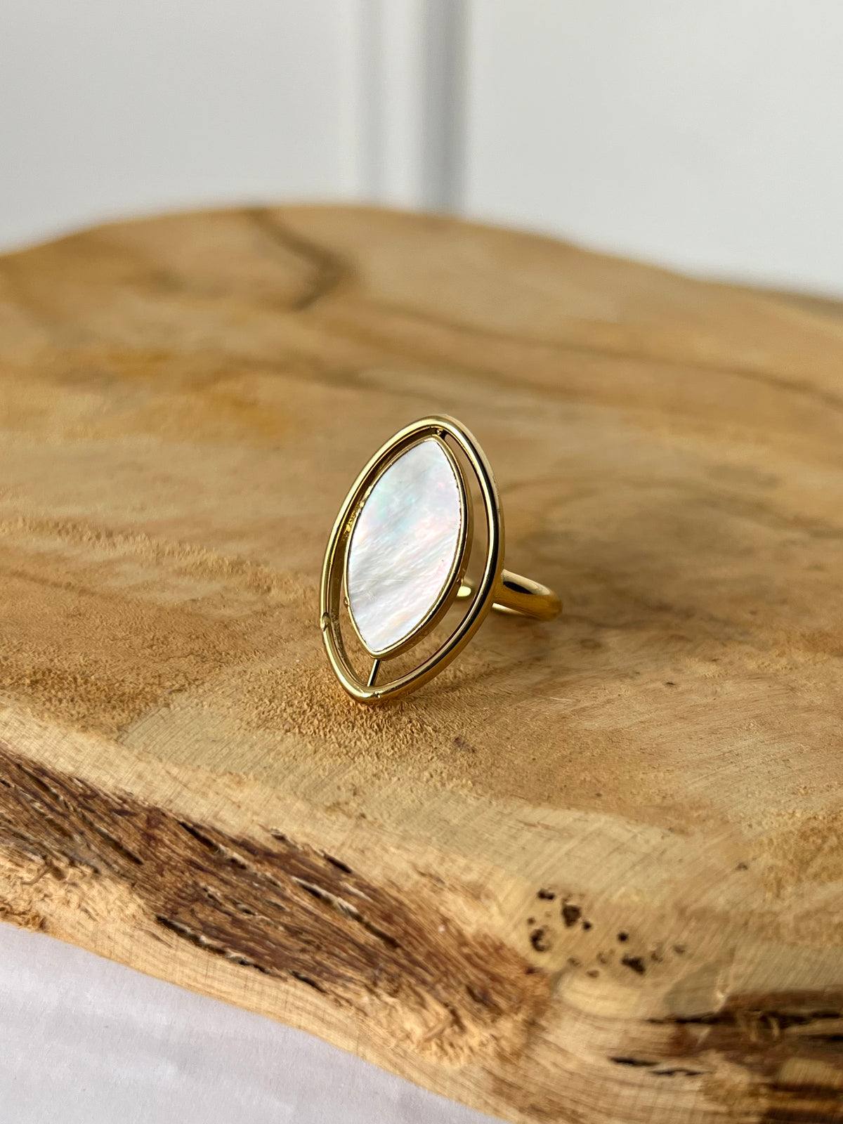 Bague écrue et dorée : Topeka