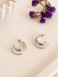 Boucles d'oreilles créoles argentés : Albia