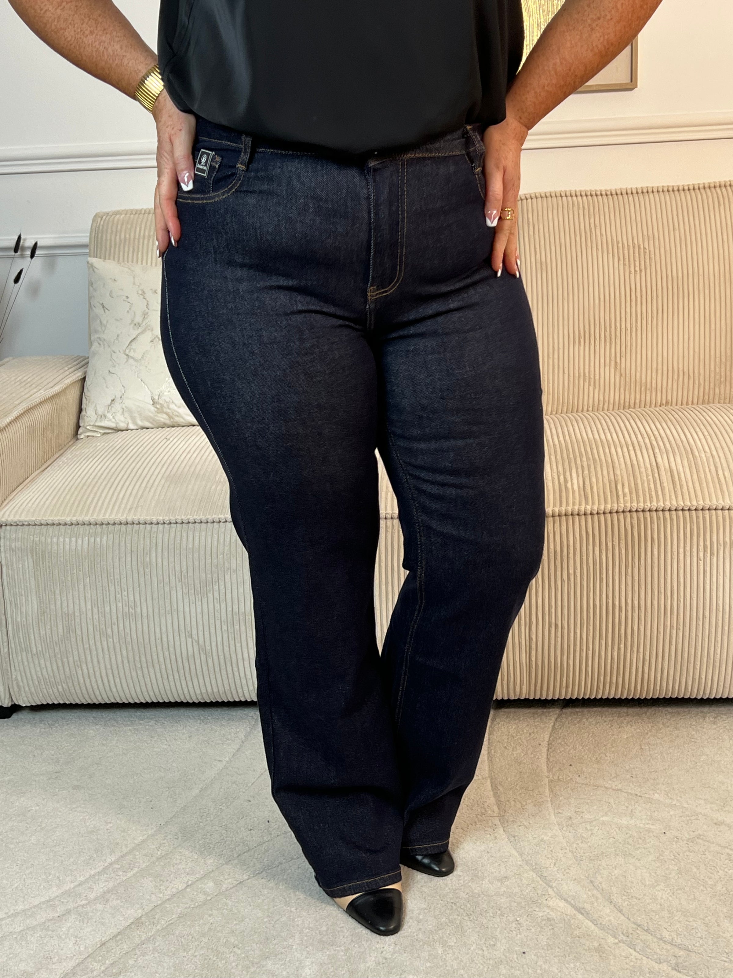 Jean bleu foncé Tall grande taille : Lior