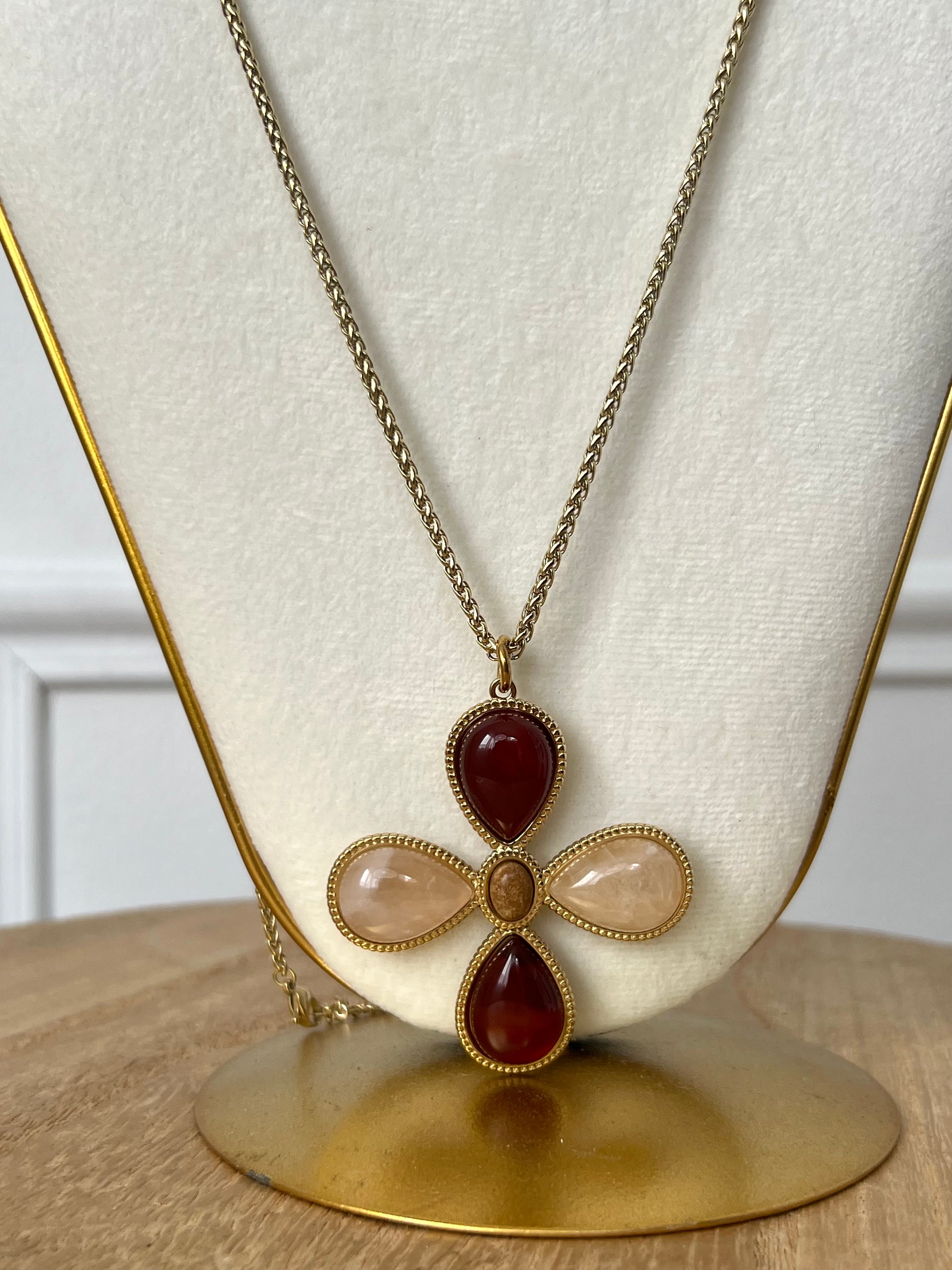 Long brown and beige necklace: Ony