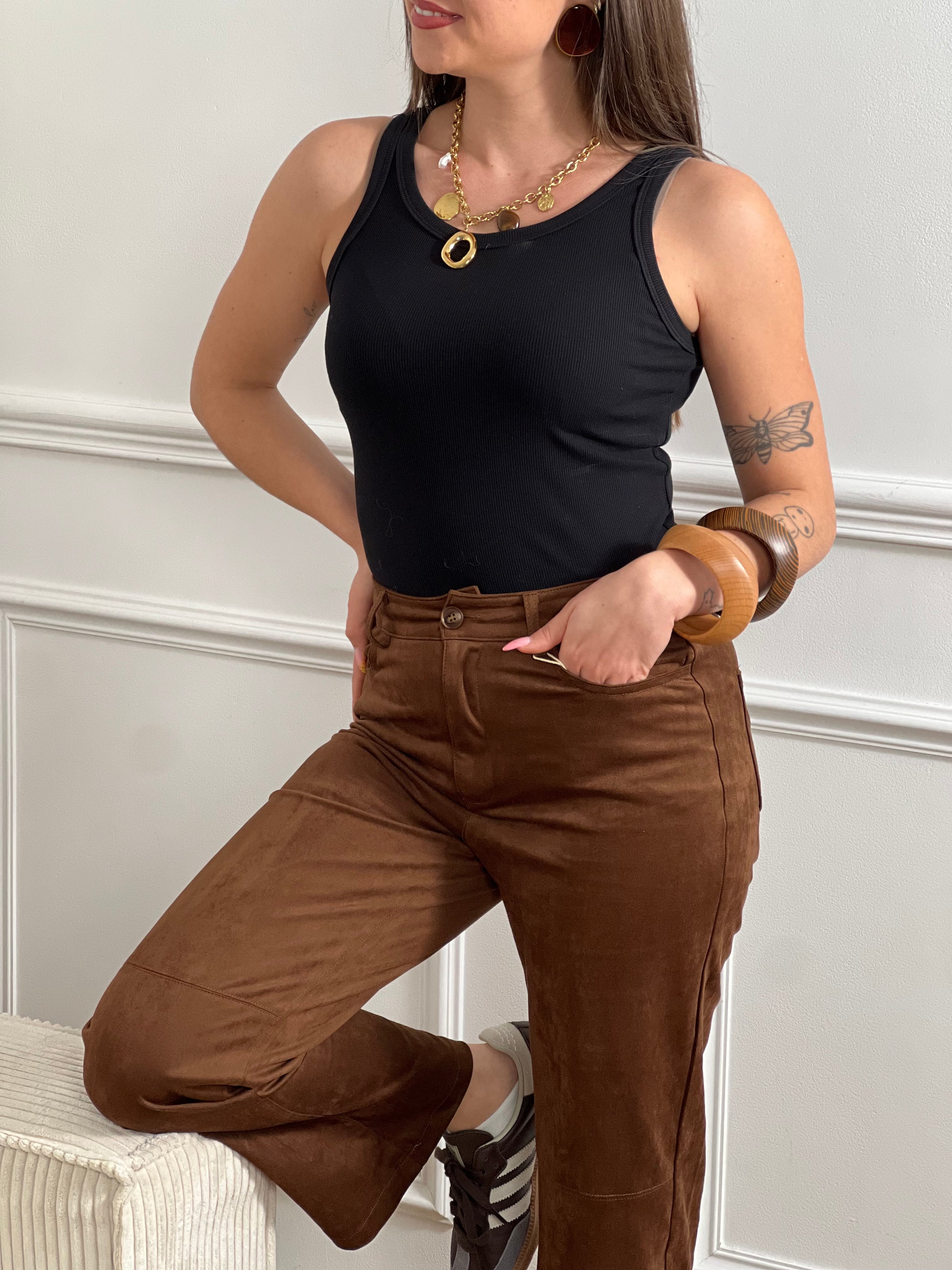 Pantalon marron : Althéa