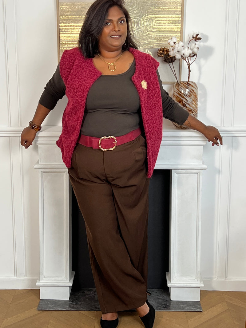 Veste moumoute bordeaux grande taille  : Tinia