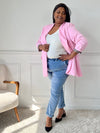 Blazer rose avec détail léopard : Evan