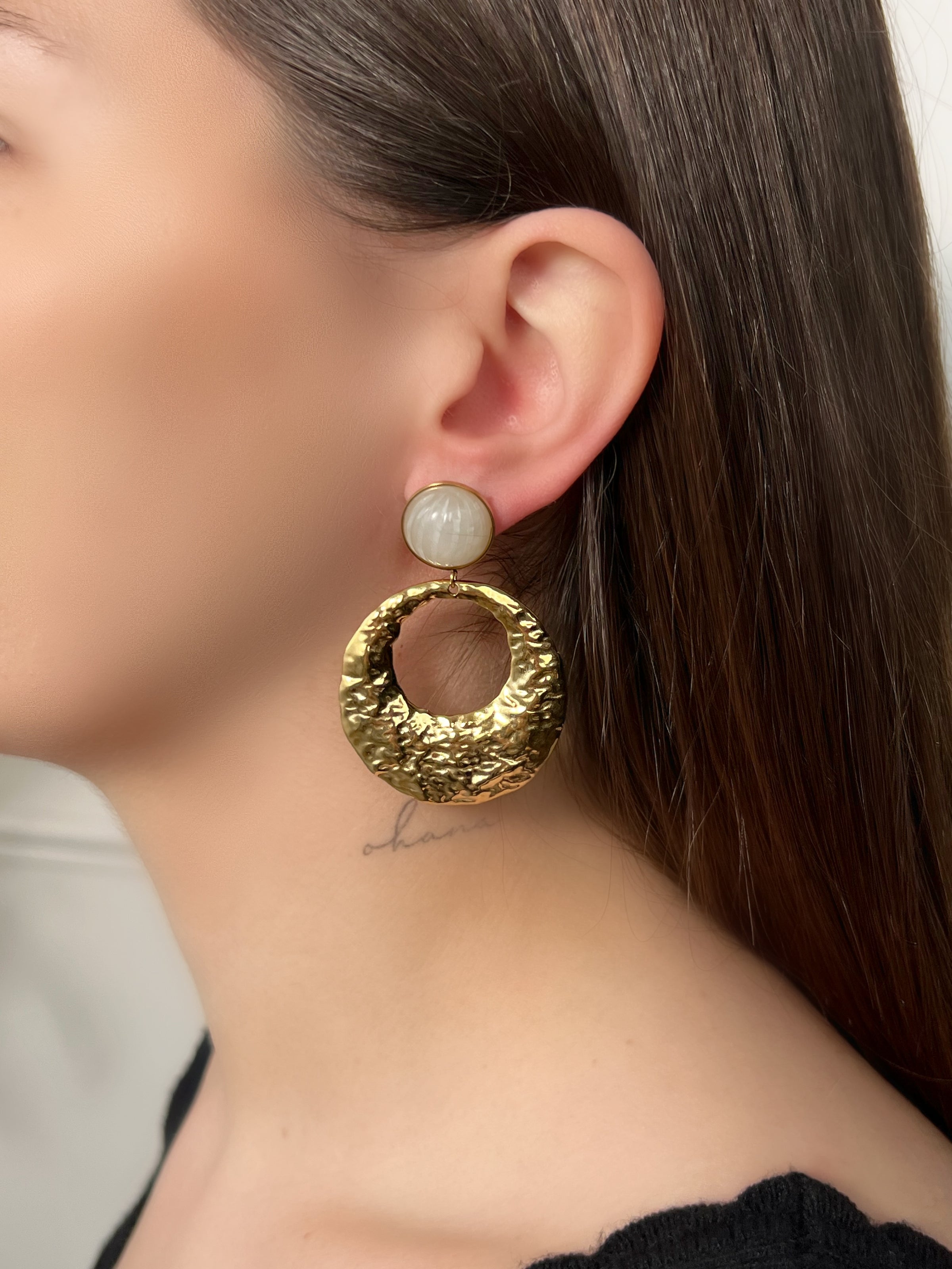 Boucles d'oreilles rondes dorées : Mendy