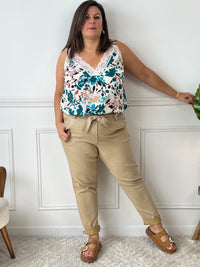 Pantalon camel clair Grande taille : Diego