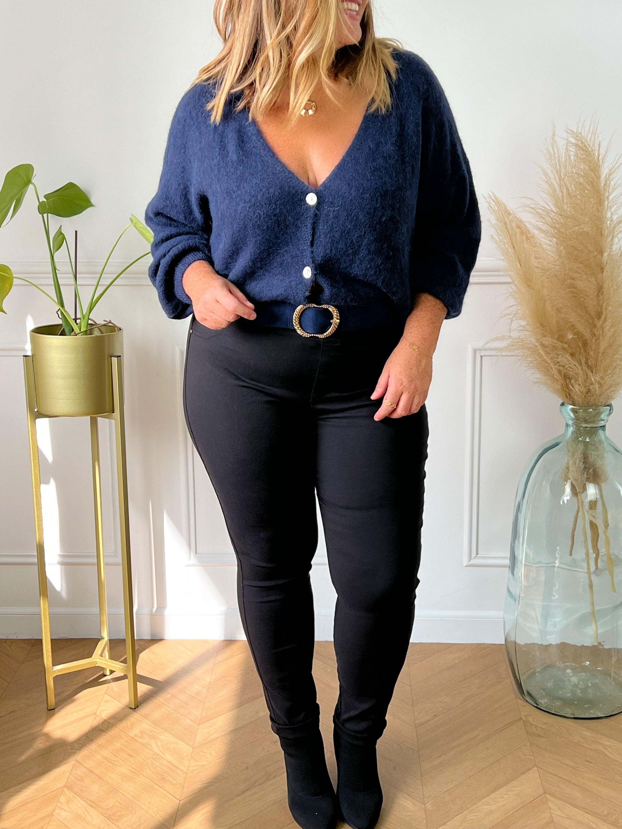 Gilet avec col - Bleu marine - FEMME | H&M FR Gilet avec col - Bleu marine - FEMME | H&M FR