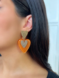 Boucles d'oreilles orange et dorée : Dixie