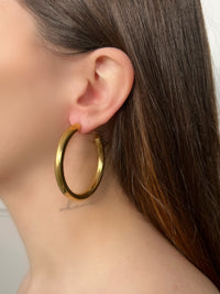 Boucles d'oreilles créoles dorées : Opaly