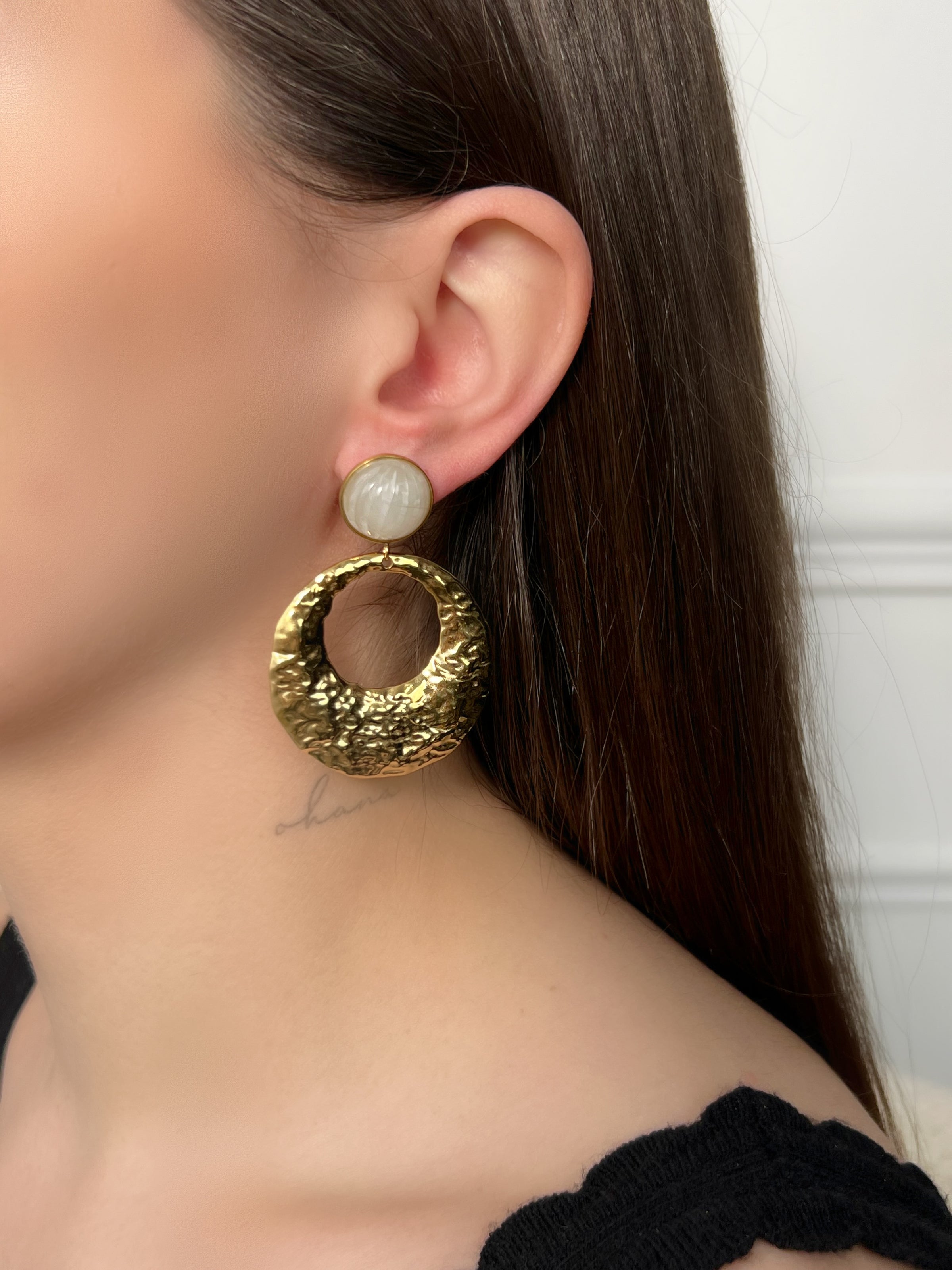 Boucles d'oreilles rondes dorées : Mendy