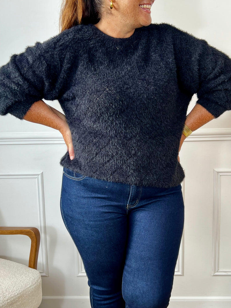 Gilet noir avec dentelle curve : Meloa