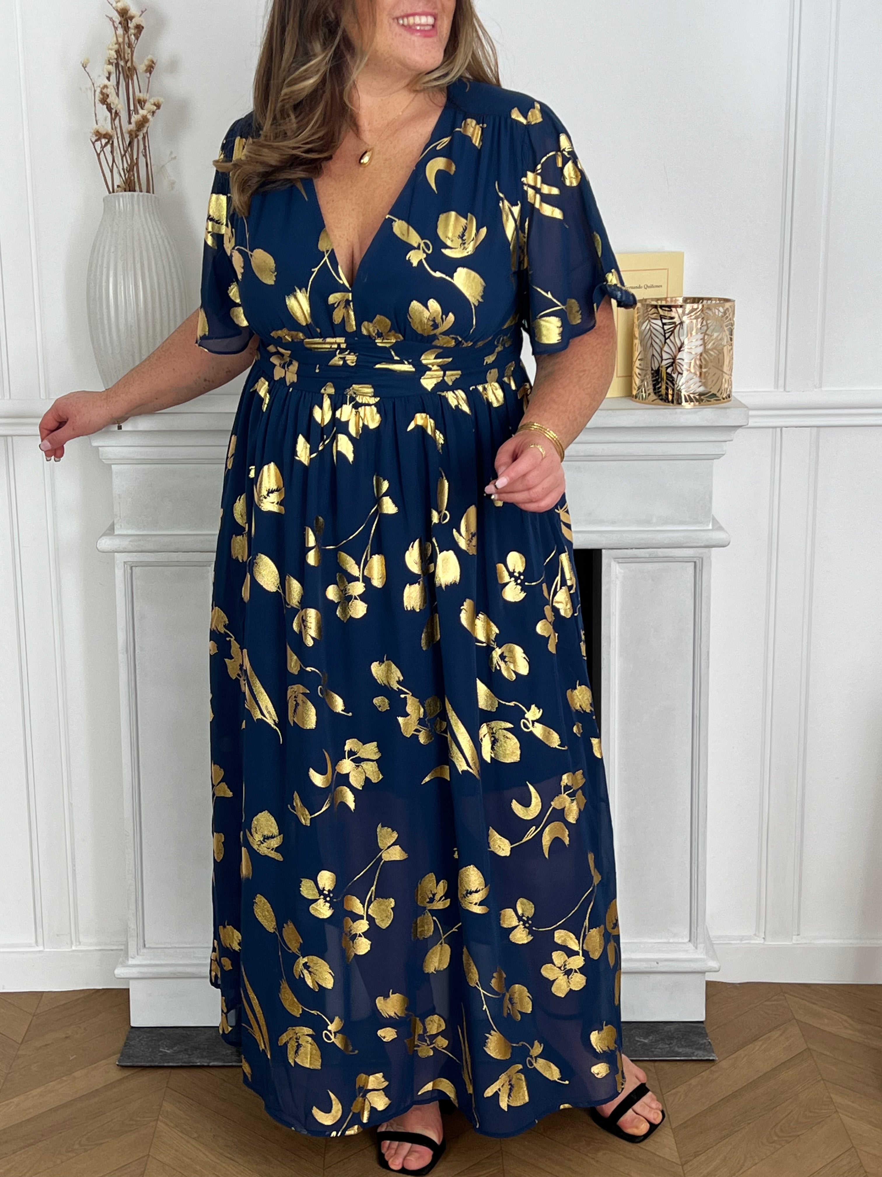 Robe longue bleu discount marine grande taille