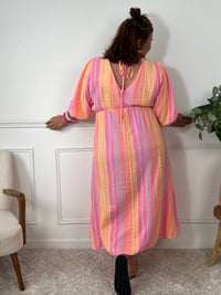 Robe longue rose grande taille : Maelo