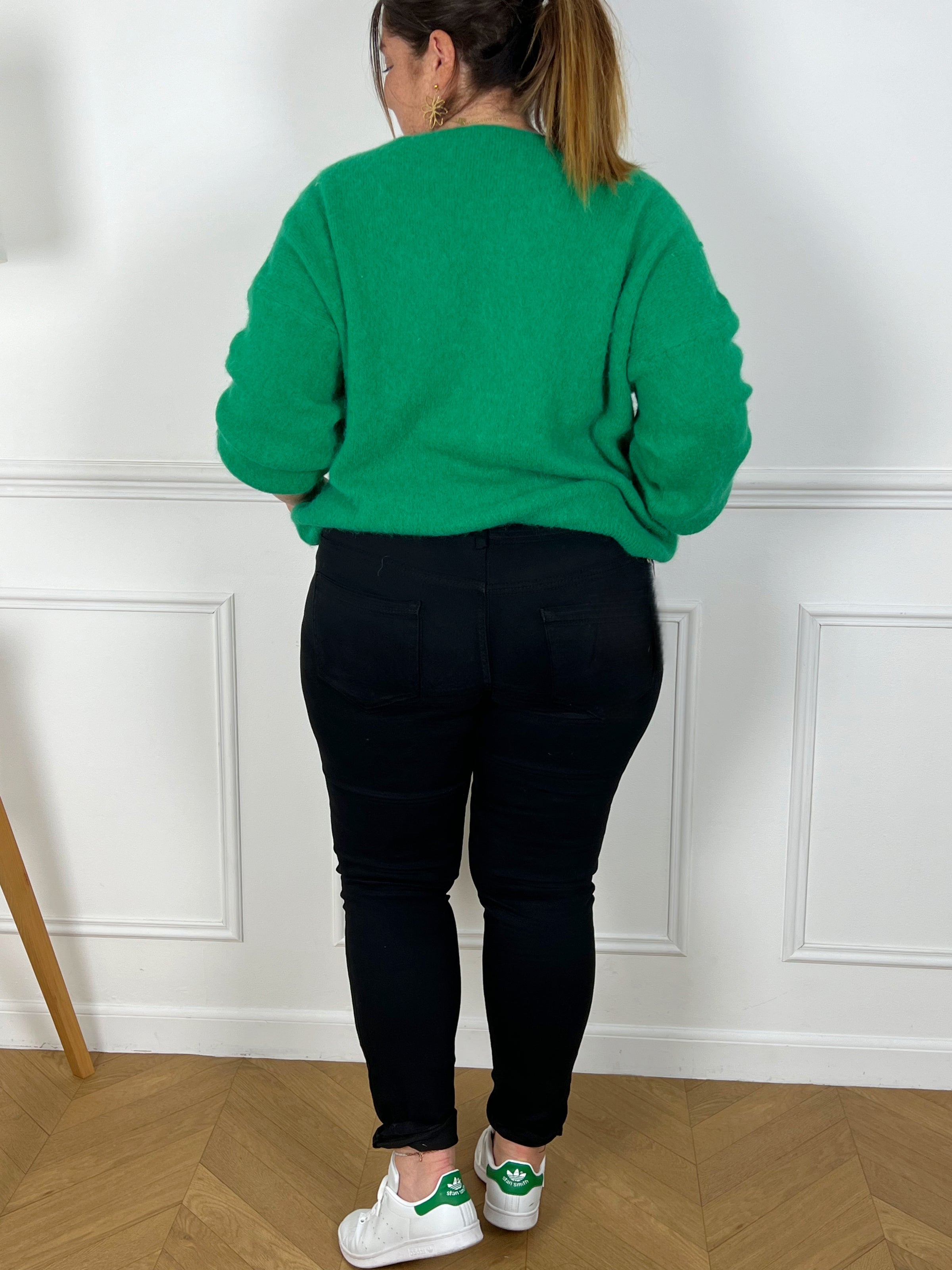 Gilet vert grande taille : Caroline