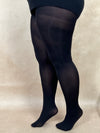 Collant noir opaque grande taille : Aedan