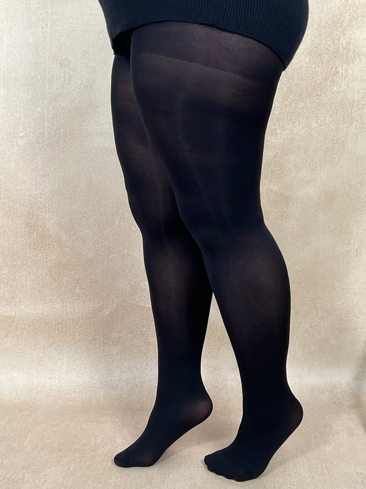 Collant noir opaque grande taille : Aedan