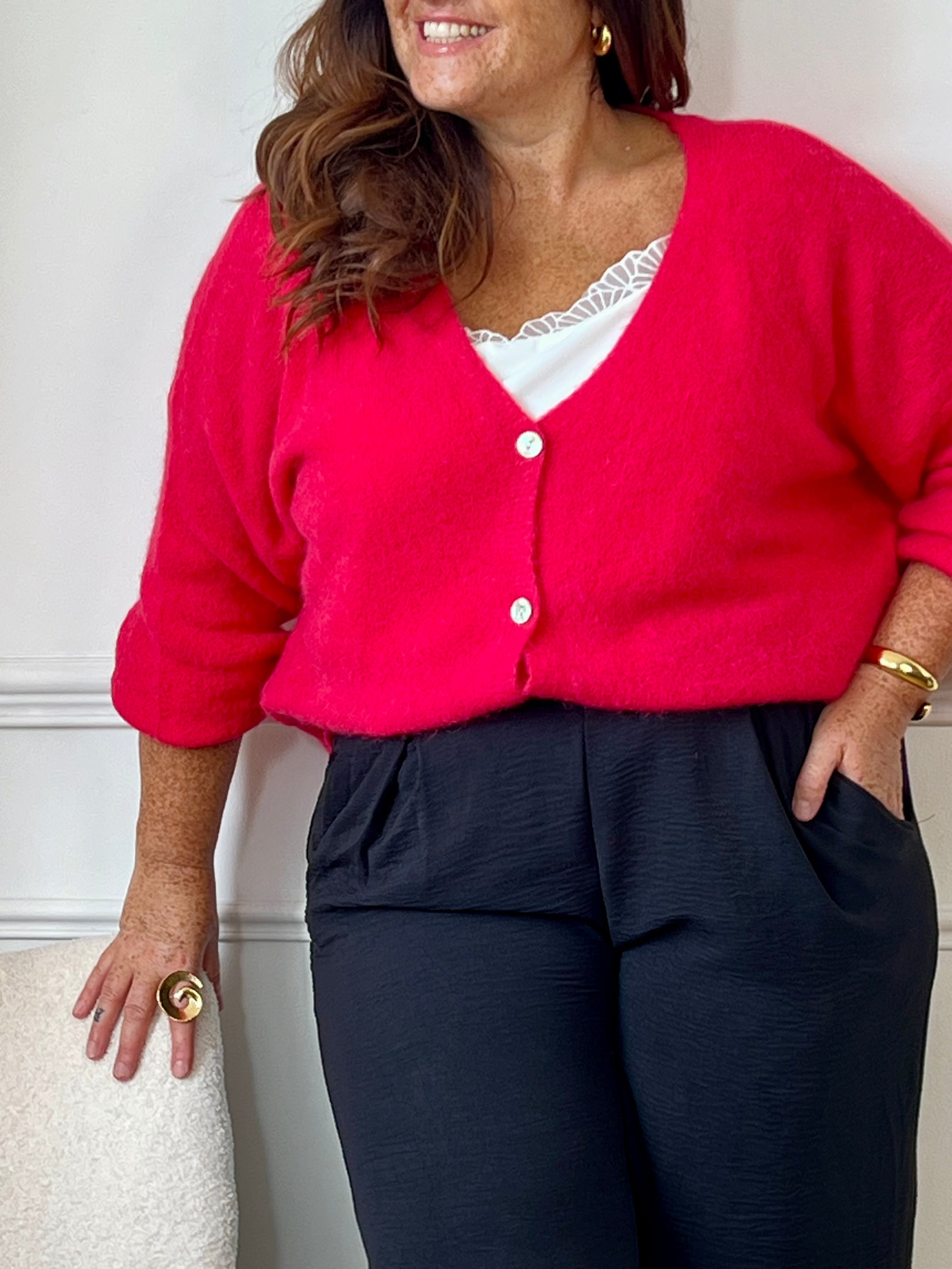 Gilet rouge grande taille femme – Loïcia