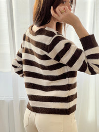 Pull marron et beige dos nu : Elwen